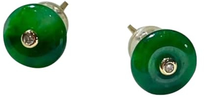 S925 Silver med Naturlig Jade Grön Ping An Spänne Örhängen Örhängen för Kvinnor Yoga Äkta 2
