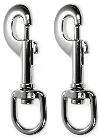 Ganzoo Drehkopf-Karabiner 90 mm, Karabinerhaken mit Drehgelenk, Bolzenkarabiner Schnappverschluss, Öse 19 mm für Hundeleine, Paracord 550 Halsband, legierter Stahl, schwarz, Doppelpack 2 Stück