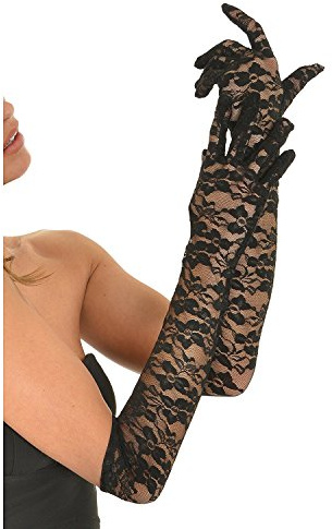 Heavelove Black/Red/White Colors Lace Gloves Wedding Gloves Women Gloves and Mittens (51Black)