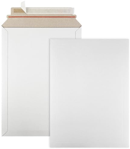 Netuno 25 Versandtaschen B4 25x35,3cm Weiß haftklebend 450g Vollpappe | Vollpapptaschen aus Pappe · stabil, reißfest · für Bücher, Kataloge, Broschüren, Zeitschriften, Dokumente und DVDs