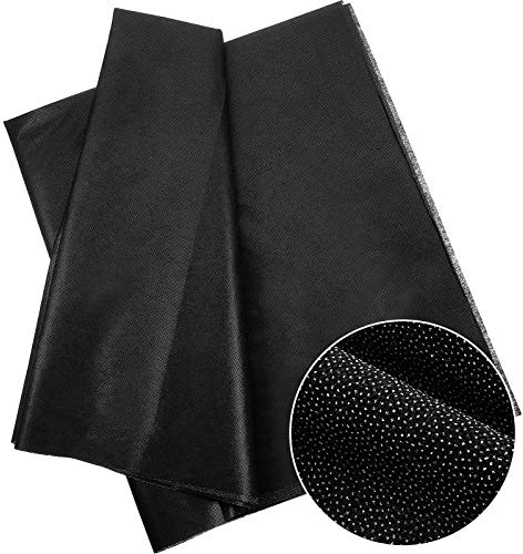 Tela de Entretela Fusible de Plancha Ligera No Tejida para Manualidades de Costura (Negro, 90 cm Ancho x 3 Metros)