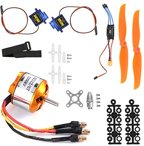 RC Flugzeugmotor 2200KV, Hochleistungsset mit 30A ESC XT60 9G Servo 6035 Propeller für Modellbau Hobbyisten DIY Projekte Wettkämpfe Freizeitbeschäftigung