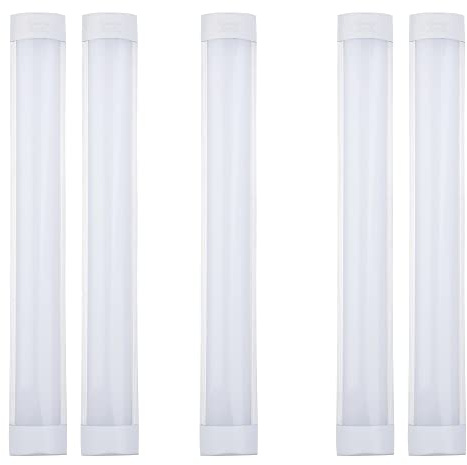 Brightex (Pack of 5), LED Tube Lights Batten Ceiling Lighting lamp 72W-6FT(180cm) Fittings Integrated for Garage Company Home Fitting Non Flickering Slimline (Cool White 6500k)