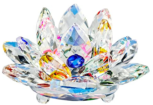 Cisolen Lotus Crystal Kristallglas Lotus Blume Kristallglas Lotusblüte Lotusblume Ornamente Wohnaccessoires Handwerk Hochzeiten Dekoration Feng Shui Kugel Kristalle Blumen Hochzeit Souvenirs