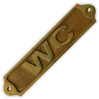 PLAQUE Sam Star Messing-Türschild, antikes Finish, einfache Selbstmontage, beste Heimdekoration, Plaketten für Herren, Damen, Büro, Wäsche, Toilette, Push, Pull, Parken (WC)