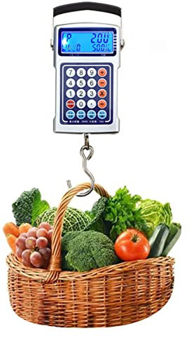 OUSIKA Mini bilancia elettronica 50Kg/10g Bilance da pesca portatili Bilancia digitale sospesa con display LCD for cucina domestica Mercato agricolo Bilancia