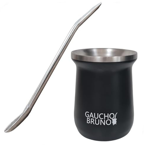 Gaucho Bruno – Starter Kit con Mate y Bombilla de Acero Inoxidable| Fácil de Limpiar | Mantiene la temperatura de la bebida