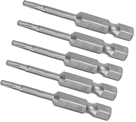 Kozelo 5uds Torx Destornillador Barrena 2 Pulgada x H1/4 x T9 S2 Acero | Hexagonal Vástago Magnético, Seguridad Estrella, Lote Cabeza, para Neumática o Eléctrica Herramienta Uso