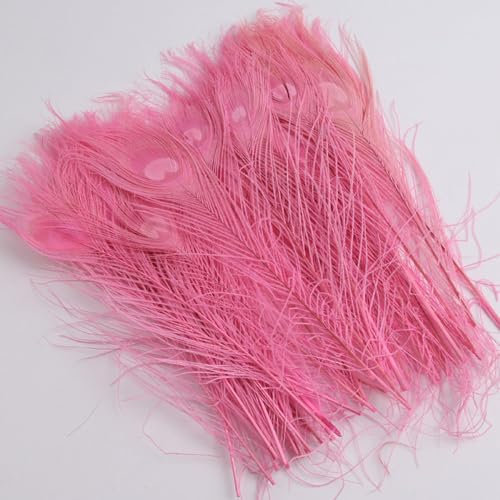 LIBERGA 20 Stück Bastelfedern 25–30cm Pfauenfedern In Vasendekoration, Heimdekoration, Hochzeit, Party Dekoration, Ästhetische Federn, Rosa