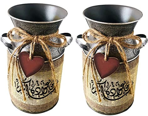 TOPBATHY 2pcs Chic Wrought Iron Dried Vase Retro Arranging Device Planter Adornment for Home