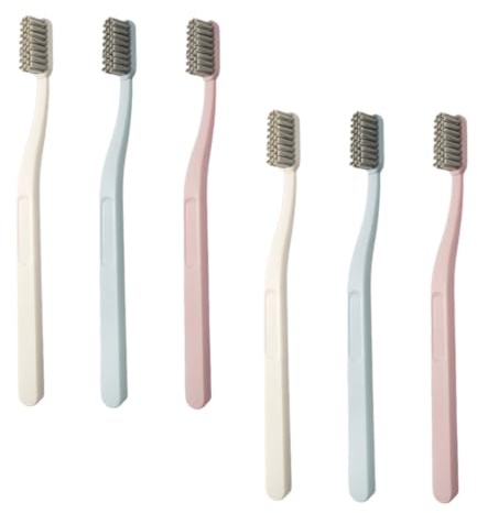 Zahnbürsten 6 Stück Packung mit Harten Borsten Nylon für Erwachsene | Tragbar, Ergonomisches Design, Abs Ausführung, Elegantes Aussehen, zur Zahnreinigung