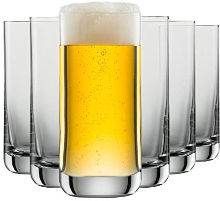 SCHOTT ZWIESEL Vaso de cerveza 0,2 l Simple (juego de 6), vaso recto para cerveza rubia, cristal Tritan apto para lavavajillas, fabricado en Alemania (art. nº. 123663)