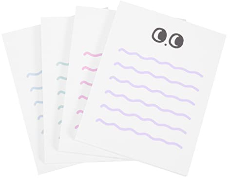CAXUSD Schulanfang Party Notizblock für Studenten 4 Stück-Pack Papier Glatt | Praktisches Notizpapier, Büronotizpapier ohne Haftbeschichtung, für Teenager und Kinder, Tragbar