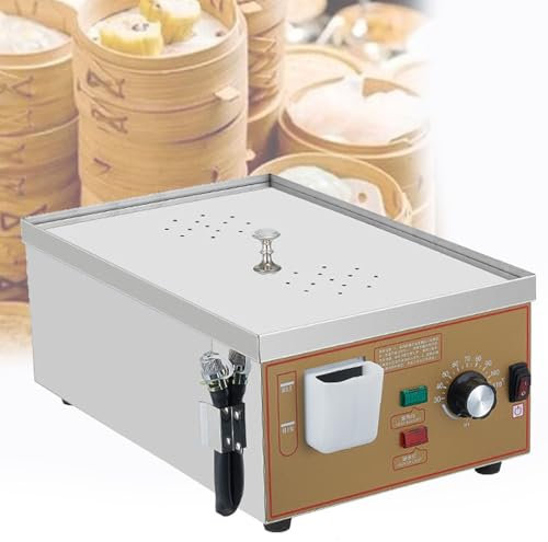 DPLWJPP Vaporiera per Panini Commerciale per Hot Dog,Vaporiera Elettrica Dim Sum 2000w/3000w/4000w,Vaporiera per Panini in Acciaio Inossidabile,per Gnocchi di Riso,2holes