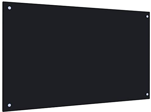 AUVYI Crédence de Cuisine en Verre Trempé 100 x 60 cm Noir - Protection Anti-éclaboussures et Murale pour Cuisinière