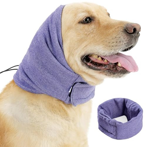 1pcs Cache Oreilles pour Chien,Cache-Oreilles Silencieux pour soulager l'anxiété,Protection auditive pour Chien Cacheoreilles pour Chiens et Chats pour Le Bain et Le toilettage (Violet, S)