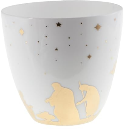 Porta tealight in porcellana Ø 9,2 cm h 9,8 cm - Decorazione a tema natalizio