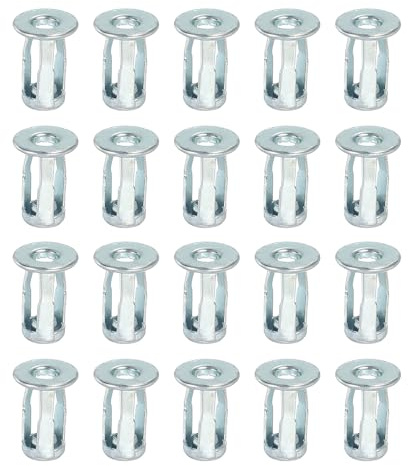 PATIKIL Tornillos De Expansión Tuercas De Pétalo M4, 20 Pcs Tuerca De Gato Acero Al Carbón Forma De Pétalo Tuerca De Remache Insertos Tuercas Fijadores Para Pared Hueca De Hierro