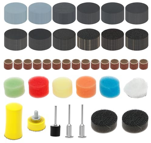 268 Stück Schleifscheiben 25mm Klett Nass Trockene Schleifpads Schleifscheiben Pad Kit Körnung 60-10000 Runde Schleifpads für Holz Harz Automobil Metall