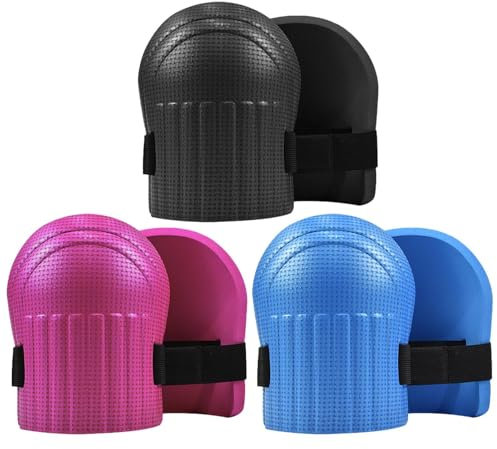 3 Paare Knieschoner Garten, Kniepolster Arbeit auf Knien, Wasserdichter EVA Knieschutz, Antikollisions-Knieschützer für Haushalt, Renovieren, Garten, Fliesenleger, Laminat, Handwerker und Heimwerker