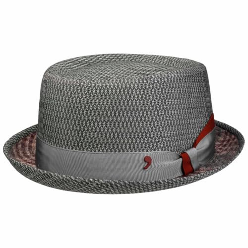 Alfonso D’Este Virgin Wool Pork Pie Hut Porkpie Wollhut Herren - Made in Italy mit Futter, Ripsband, Ripsband Frühling-Sommer Sommer - XL (60-61 cm) grau