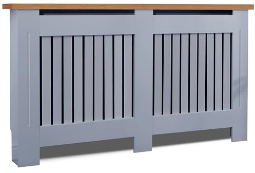 Blisswood Radiator Cover Large, Vertical Slatted Modern Radiator Covers MDF Wood Cabinet Shelf Heating Covers For Living Room, Hallway (19D x 152W x 83.2H CM)