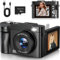Cámara Digital 4K 50MP Cámara de Fotos Zoom Digital 16X Cámara Fotográfica 2.8 180 ° Flip Pantalla Vlogging Cámara Compacta con Tarjeta De 32 GB para Principiantes Adolescentes
