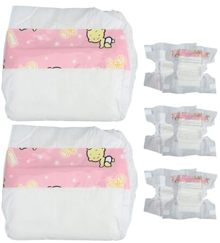 JUMPLAWN 8pcs Mini Doll Diapers Realistic Newborn Accessories Doll Briefs Pretend Play Nappies for Home and Preschool Role Play