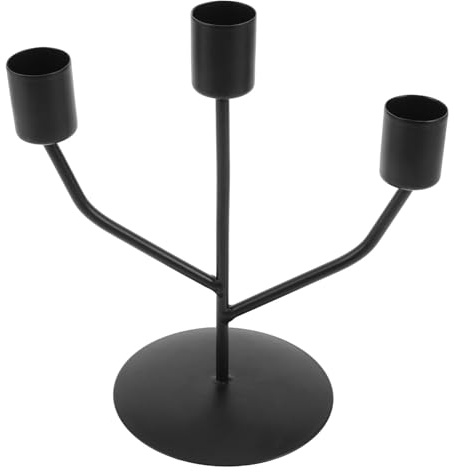 FIXOSHEE Minimalist Triple Candle Holder Cast Iron Candelabra for Wedding Dining Table Centerpiece Metal Taper Candlestick Stand for Indoor and Outdoor Party Decor