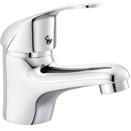 Built Right Basin Mixer Tap Bathroom Sink Tap Chrome Mixer Tap with Pop Up Waste Basin Plug, Single Lever Bathroom Mixer Tap, Basin Taps Hot Cold Sink Tap for Bathroom Kitchen Mixer Tap (Swift Mono)