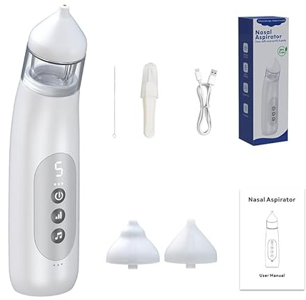 Smart Baby Nasal Aspirator, 2-in-1 Electric Nose Sucker for Newborns & Toddlers with 5-Level Suction, Soothing Lullabies, 2 Silicone Tips, USB-C Charge, Storage Case | Baby Nose Aspirator Gift