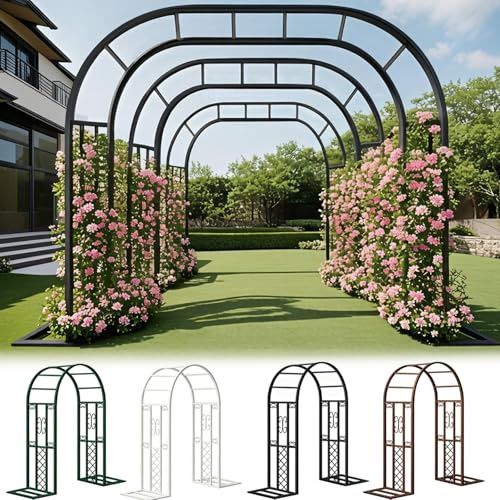 Arceau De Jardin Arche À Rosiers pour Plantes Grimpantes Et Lierre, Treillis Métallique Robuste Gloriette De Jardin Fer Forgé, Support De Croissance pour Cour(Vert,140cm X 230cm)