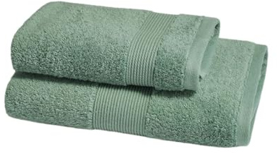 ZUCCHI SOLOTUO Set Spugna Coppia 2 Pezzi 1+1 OSPITE 40 x 60 + Asciugamano 60 x 110 Asciugamani 100% Spugna di Puro Cotone 560 GR/mq Capsule Collection (Menta col. 1267)