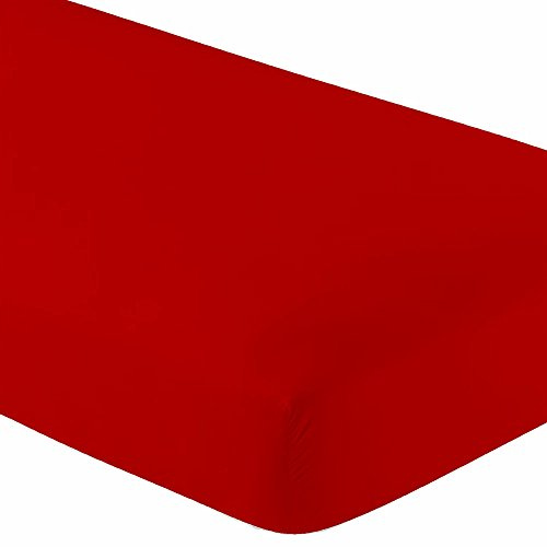 Knit Jersey 100% Cotton 2 Twin XL Fitted Bed Sheets (2-Pack) Soft and Comfy - Twin Extra Long, 15 Deep Pocket, 39 x 80 Great for Dorm Room, Hospital and Split King Dual Adjustable Beds (Red)