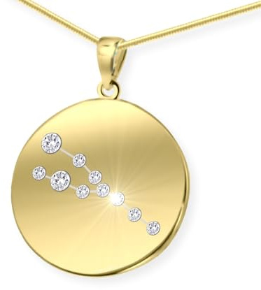 LillyMarie Collier En Argent Avec Pendentif Signe Astrologique Taureau Doré Pour Femme