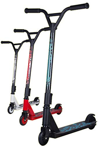 WRRAC-Trampolin Mehrfarbige Freestyle Sports Kick Scooter Langlebiger Push Scooter Leichtmetall Deck 360 Spin T-Bar 100 kg Maximale Belastung für Kinder ab 8 Jahren
