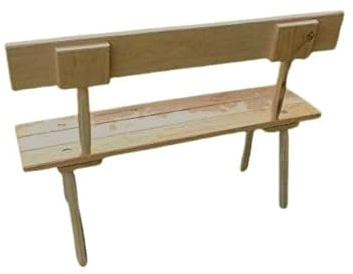 Sonder Mittelalterliche Bank mit Rückenlehne zum stecken, aus Eiche 25-30 mm mit 8-kantigen Beinen, 120 cm lang, Sitzfläche ca. 60cm hoch