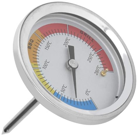 thermometre Four,Thermometre Cuisine, Thermomètres de Cuisson analogique, Thermomètress pour Barbecue Charbon de Bois Fumoir,Fumeur de Barbecue Jauge de températures Four à Pizza, 0-280℃