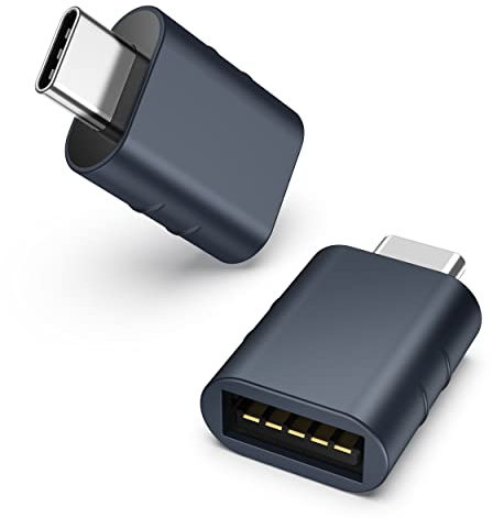 Syntech USB C auf USB Adapter(2 Stücke), Thunderbolt 3 to USB 3.0 Adapter Kompatibel mit iPhone 16 Pro Max MacBook Pro 2021/Air 2022 iPad Mini 6 iMac Surface Pro 8/X Go und mehr, Mitternacht