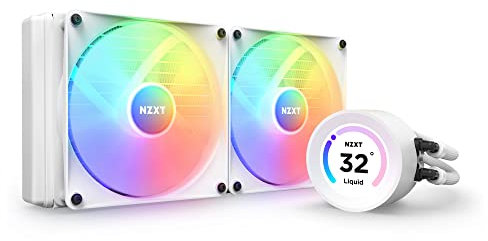 NZXT Kraken Serie – AIO CPU-Flüssigkeitskühler – Anpassbares LCD-Display – Hochleistungs-Lüfter – Kompatibel mit Intel® & AMD® Sockel – Elite 280 RGB – Weiß
