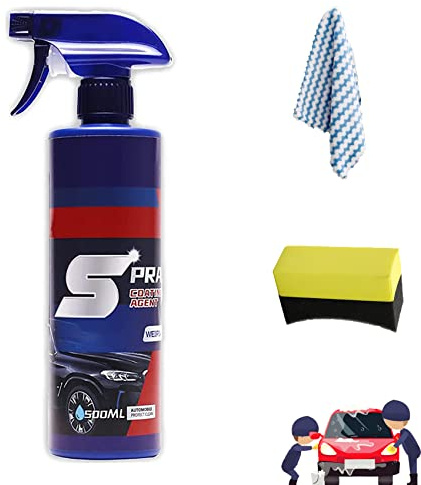 3 In 1 Quick Coating Spray, Car Coating Agent Nano Hand Spray Crystal Car Paint Waxing Glazing Crystal Liquid Spray, High Protection Car Shield Coating