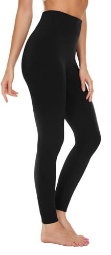 SIMIYA Thermo Leggings Damen GefüTtert - High Waist Thermohose Damen Bequeme Winter Thermoleggins Weich und Atmungsaktiv Lange Unterhose für Damen(Schwarz,L-XL)