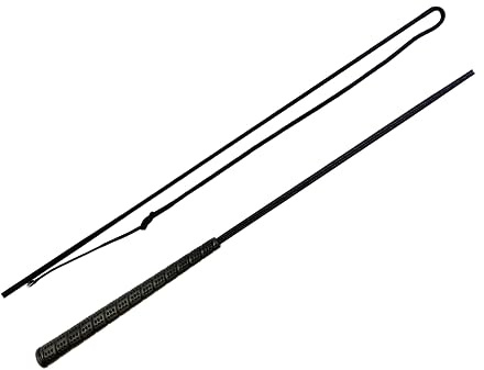 JA Horse JA0036 Touchiergerte Bogenpeitsche Fahrpeitsche Pferd Fahren Bogen Peitsche Fahrsport Bodenarbeitsgerte Gummi Griff (schwarz, 100 cm)