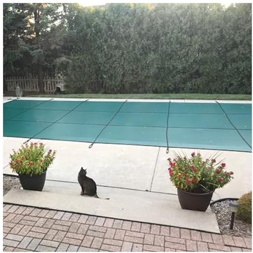 Winterpoolabdeckung Herbst, Winter, Frühling Sicherheitsdeckel Für Schwimmbecken, Masche Grün Abdeckung Für Unterirdische Pools Zum Schutz Von Kindern / Hunden / Katzen, Groß Rechteckig ( Size : 6mx12