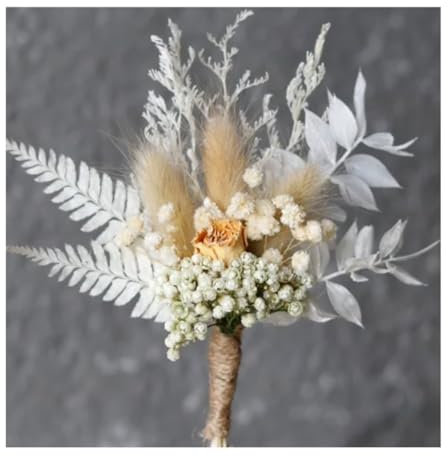Trockenblumen mit Box - Mini Trockenblumenstrauß für kleine Vasen - Tischdeko und kreative Geldgeschenkverpackung - getrocknete Blumen zum Basteln - Scrapbook Zubehör - Geldgeschenk Hochzeit (Natur)
