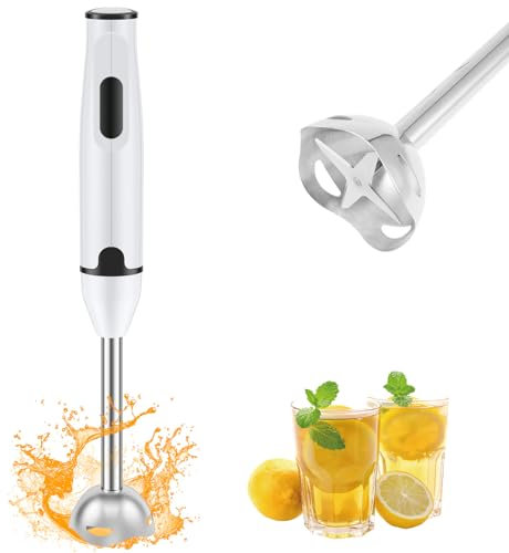 Hand Blender, Immersion Blender Handheld, Stick Blender Electric with Stainless Steel Blade, Kitchen Gadget Household Blender Stick, Multifunctional Hand Blender for Soup Smoothie Puree Sauce Juice