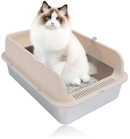 Katzenklappe Extra Large aus Edelstahl mit hoher, verschließbarer Wand für große und mehrere Katzen, mit Deckel, geruchsdicht, Nicht haftend