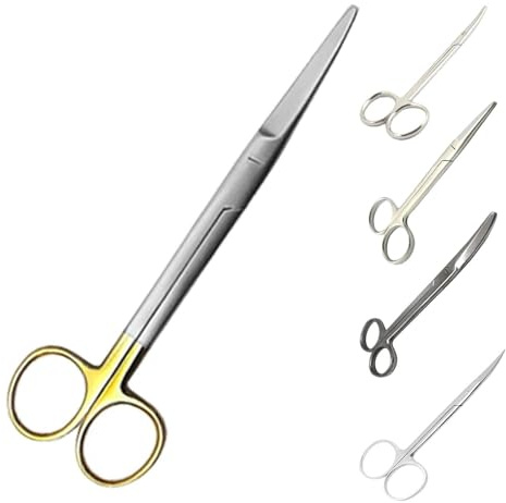 Rewon Gear Erste Hilfe Verbandschere - 14 cm Gerade - stumpfe Spitzen mit langem Goldgriff aus rostfreiem Stahl