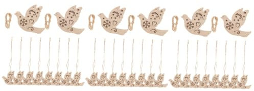 DIYEAH 30 Stk Doppelte dekorative Holzspäne unvollendete Ausschnitte Herbst-Herbst-Blankausschnitt weihnachtbaumsdeko dekobäumchen tannenbaum borden hölzerne Ornamente Weihnachtshandwerk