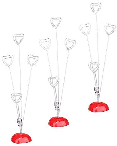HAPINARY 3er Satz Metall Memo Clip Halter Ständer Herz Design Tisch Notizhalter Kartencliphalter Fotoclips Nachrichtenordner Clip Für Memos